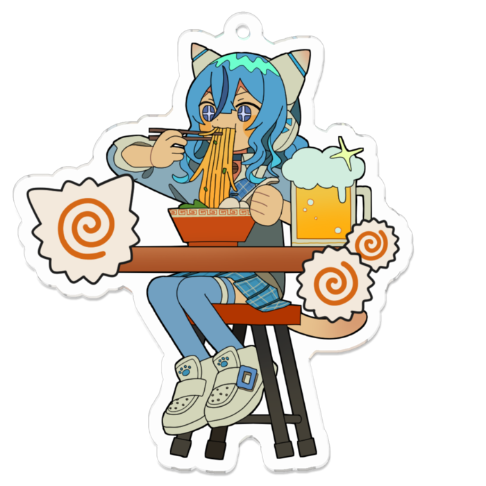 アクリルキーホルダー（ラーメン）- 70 x 70 (mm)