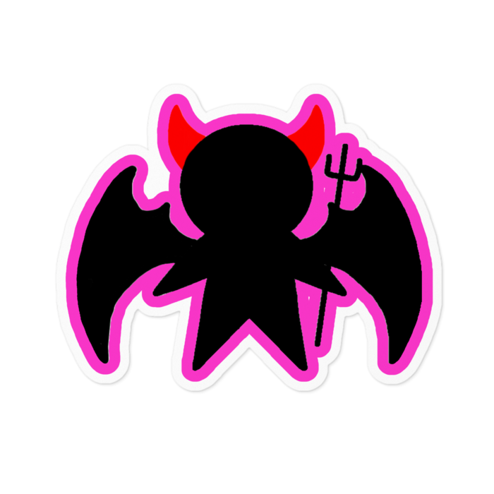 黒悪魔ちゃん【桃枠】ステッカー