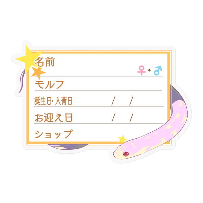 【🐍お名前ステッカー】カリキン(アルビノアベラント) ‐星