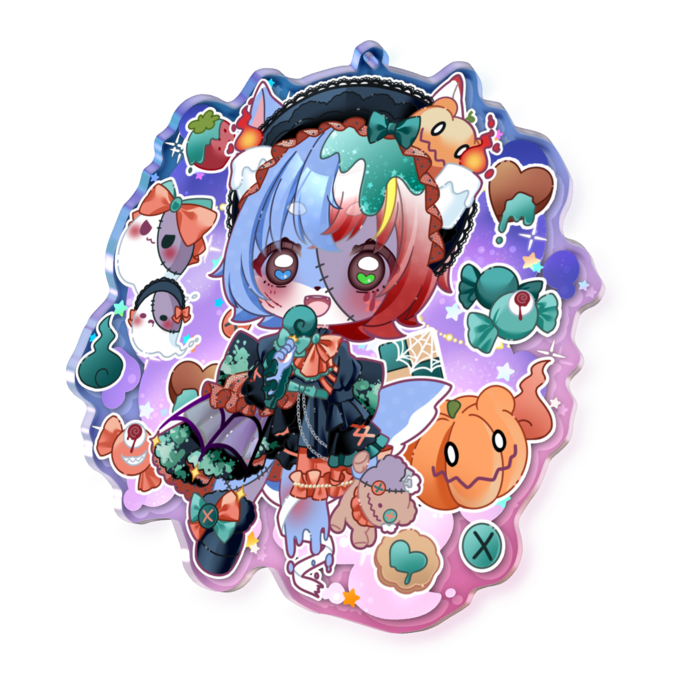 オーロラアクリルキーホルダー - 100 × 100mm