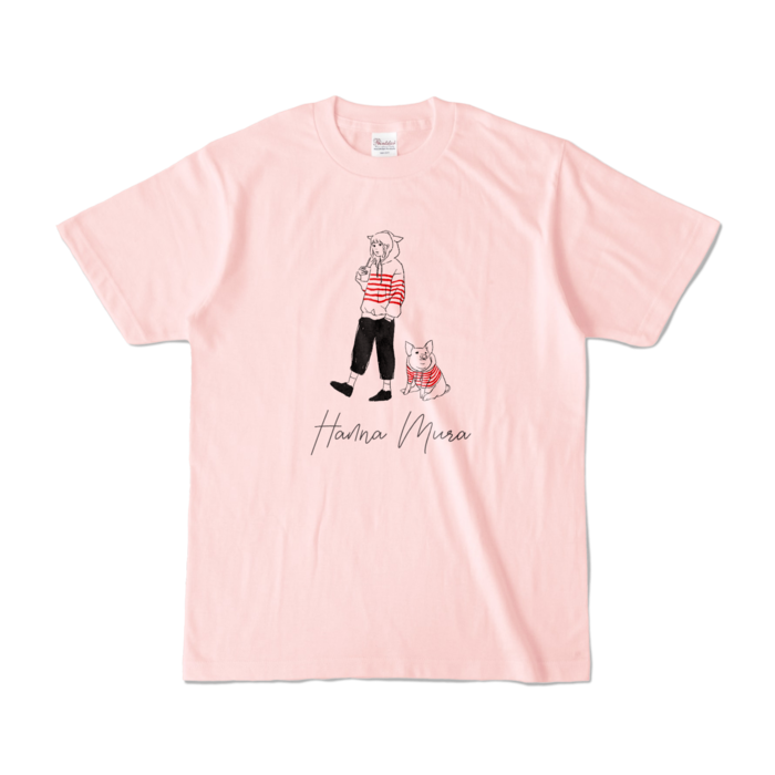 ライトピンクTシャツ - S - 