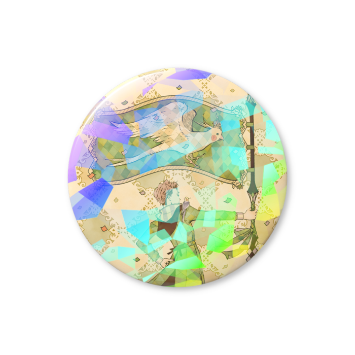 ホログラム缶バッジ(クリスタル柄) - 56mm