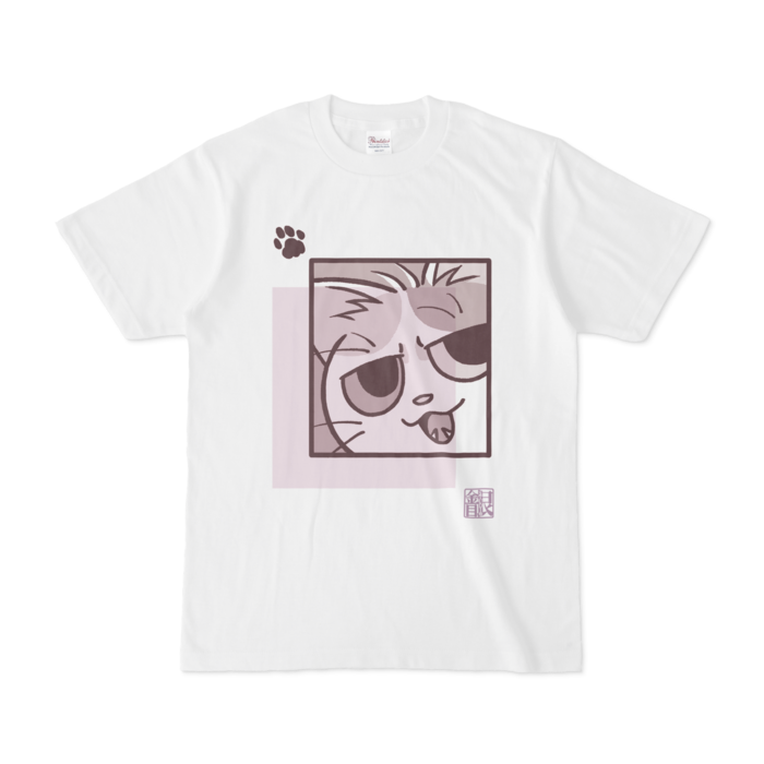 猫柄Tシャツ藤 - S