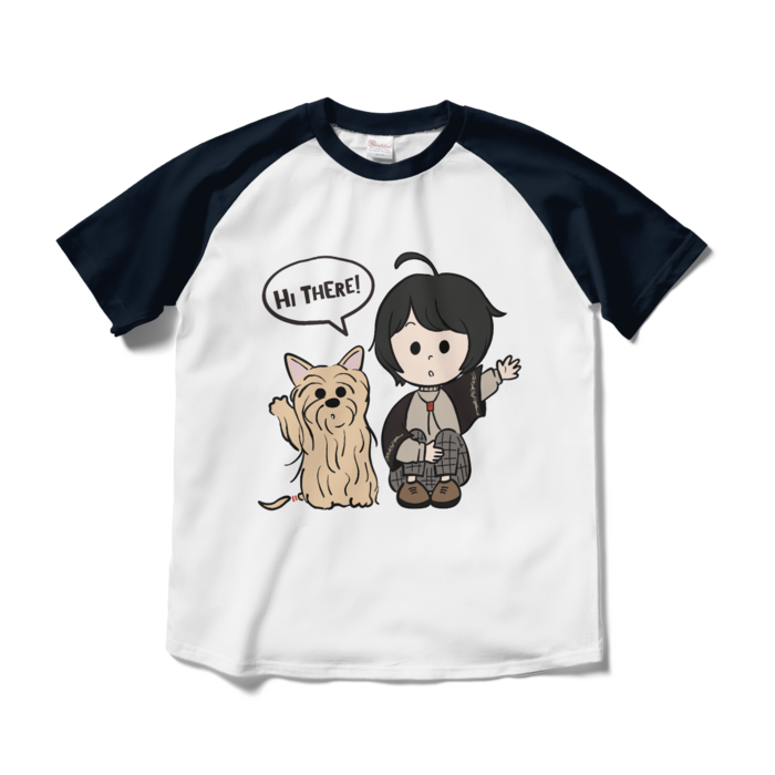 ラグランTシャツ - M - ホワイト×ネイビー