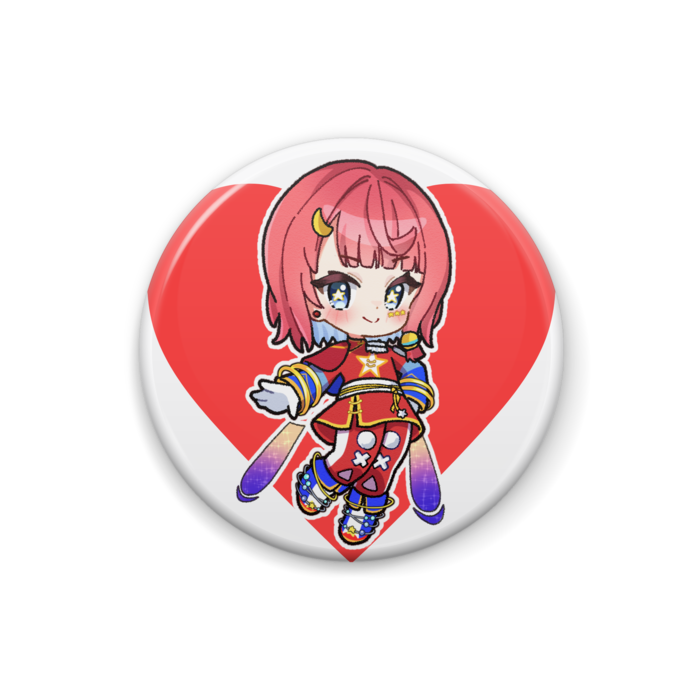 赤白缶バッジ - 25mm