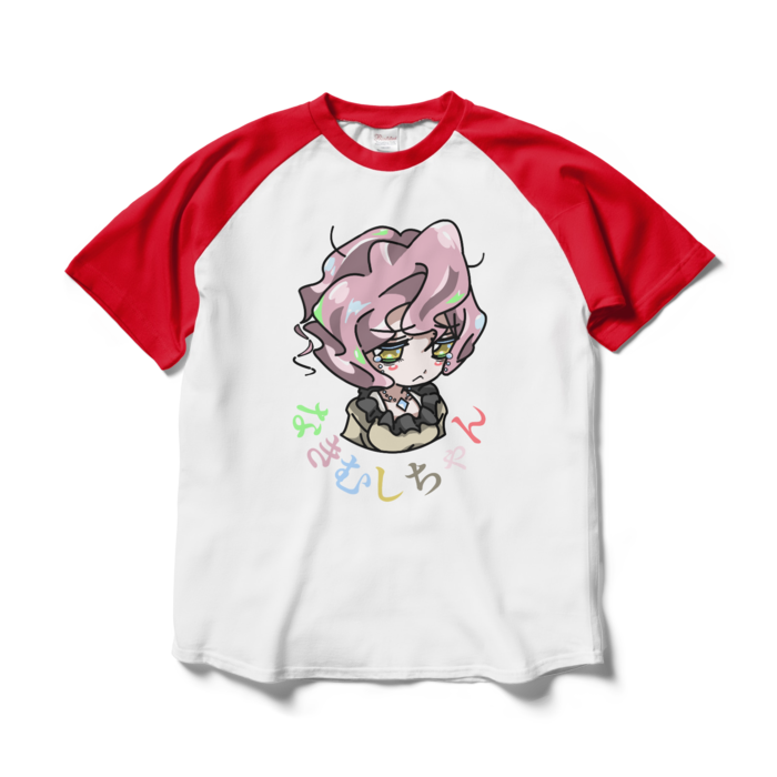 ラグランTシャツ - L - ホワイト×レッド