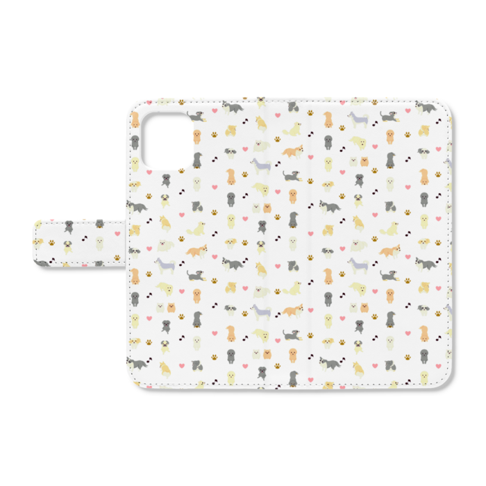 手帳型iPhoneケース iPhone 11 ベルトあり+穴なし 白