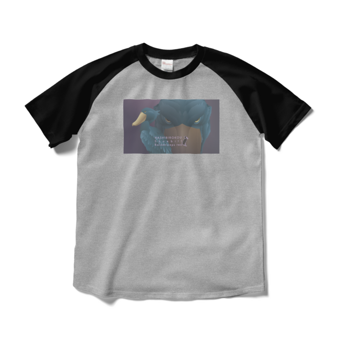 ラグランTシャツ - M - 杢グレー×ブラック