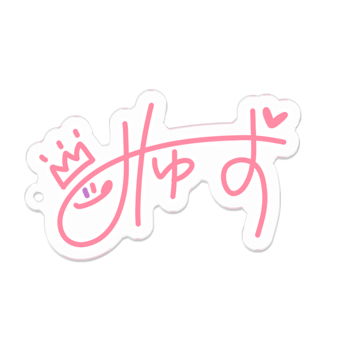 アクリルキーホルダー - 70 x 70 (mm) ピンク