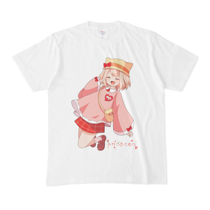 帽子ありにっこりTシャツ - M - 白
