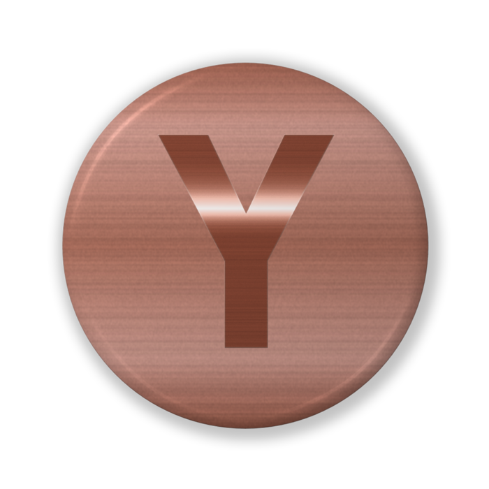 【Y(ワイ)】〈ブロンズグラフィック〉缶バッジ- 32mm
