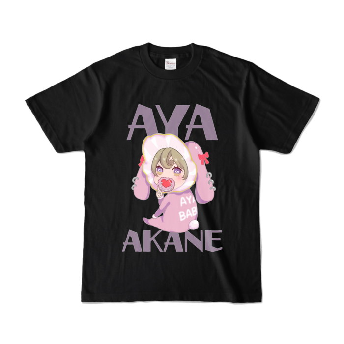 【あやばぶ🍼】ノーマルTシャツ(BLACK) - S - ブラック (濃色)