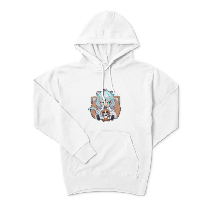 正面プリントパーカー - S - ホワイト