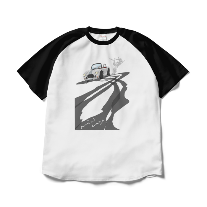 ラグランTシャツ - XL - ホワイト×ブラック