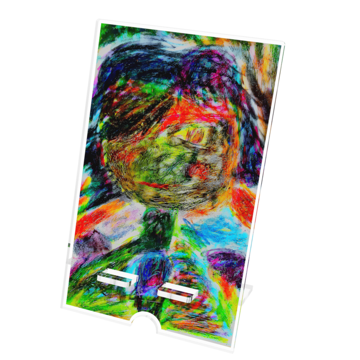 アクリルスマホスタンド - 100x160mm(ケーブル穴あり)