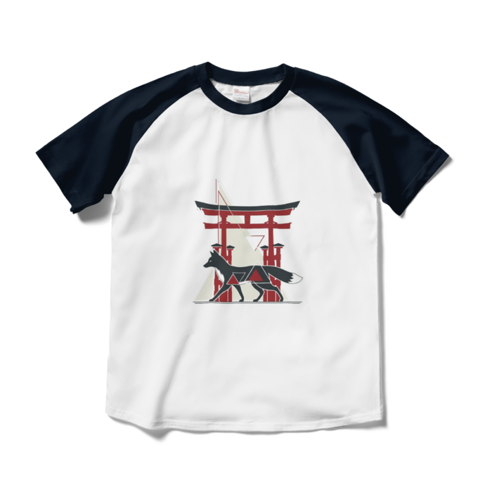 ラグランTシャツ - M - ホワイト×ネイビー