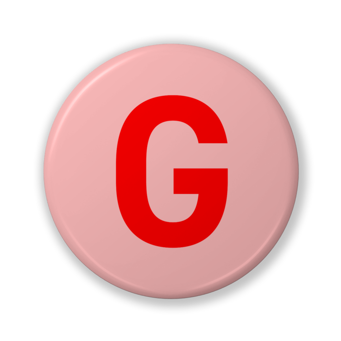 【G(ジー)】〈レッド〉缶バッジ- 32mm