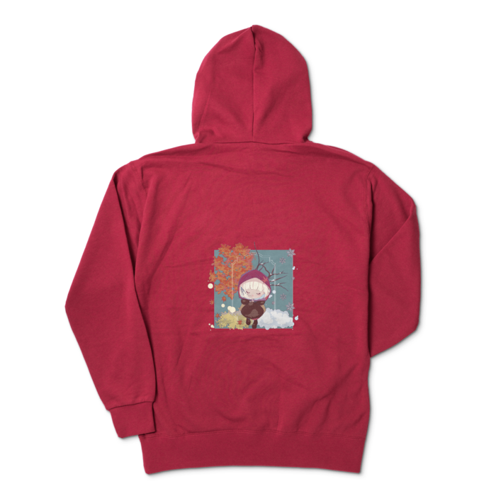 ジップパーカー - XL - バーガンディ