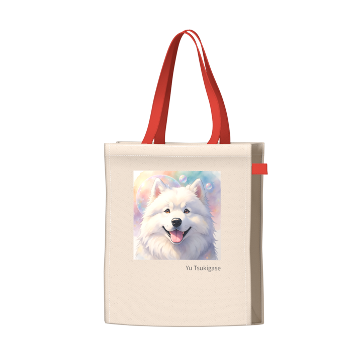 ツートンカラーバッグ - レッド - W34 × H41 × D14cm