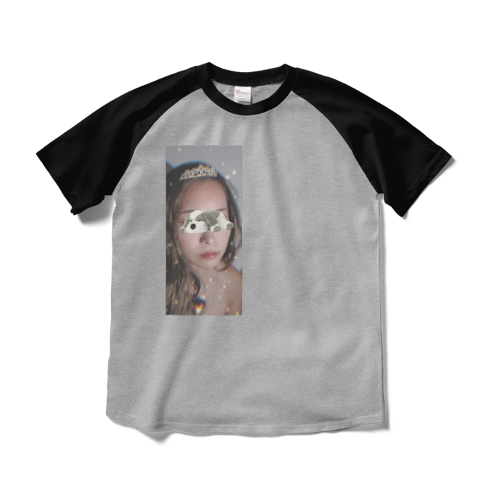 ラグランTシャツ - M - 杢グレー×ブラック