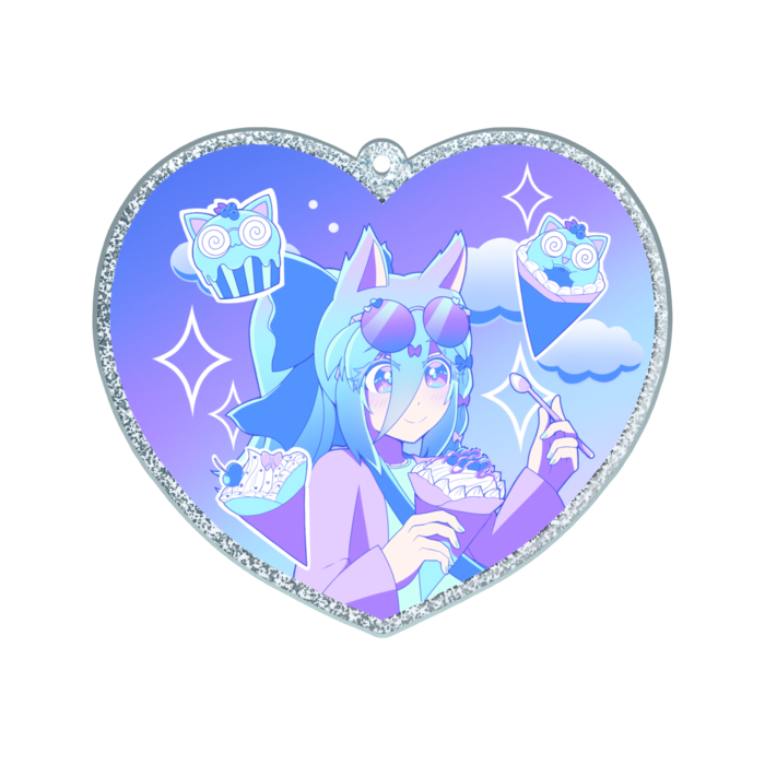 ラメアクリルキーホルダー - 70 × 70mm - ラミアス