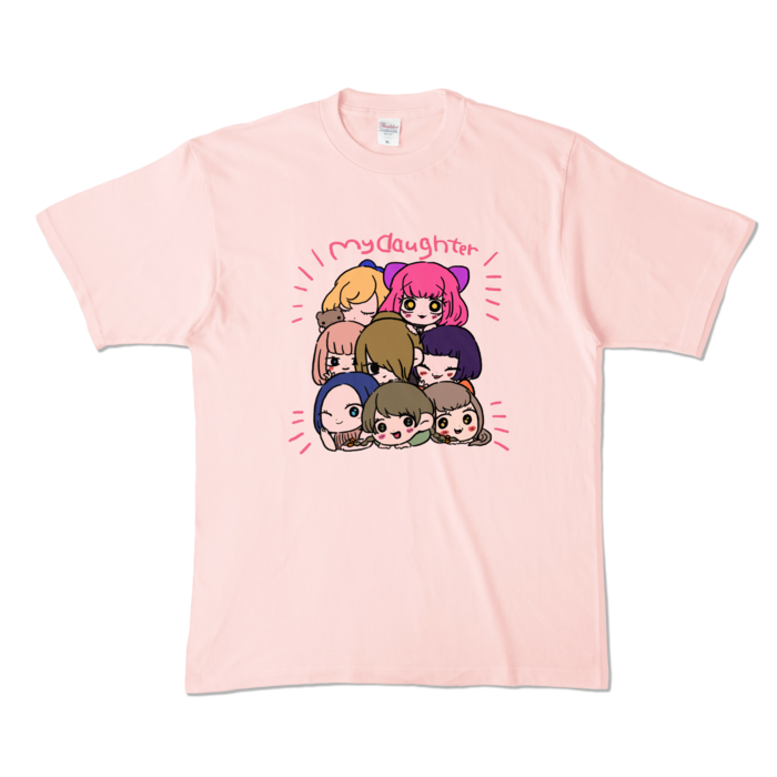 カラーTシャツ(淡色) - XL - 正面 - ライトピンク
