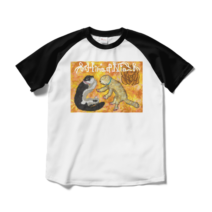 ラグランTシャツ - M - ホワイト×ブラック