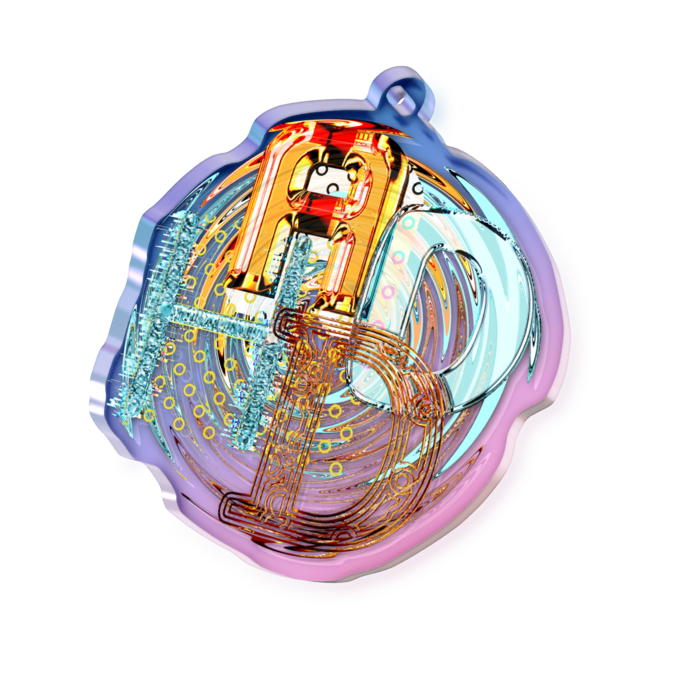 オーロラアクリルキーホルダー - 50 × 50mm