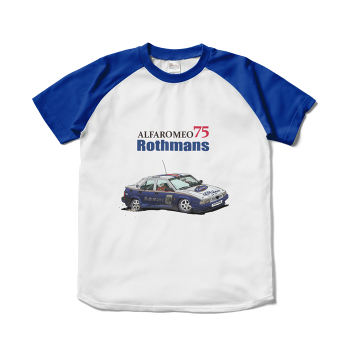 ラグランTシャツ - S - ホワイト×ロイヤルブルー