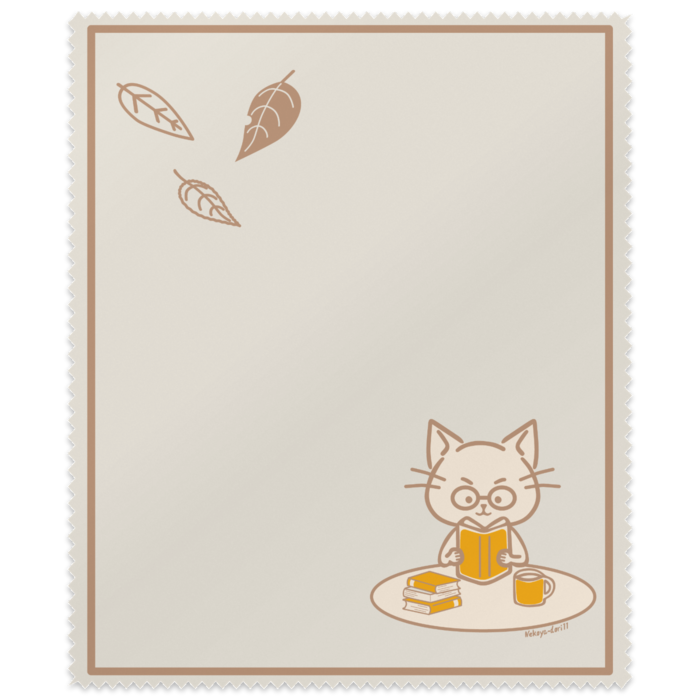 白ネコのメガネ拭きA