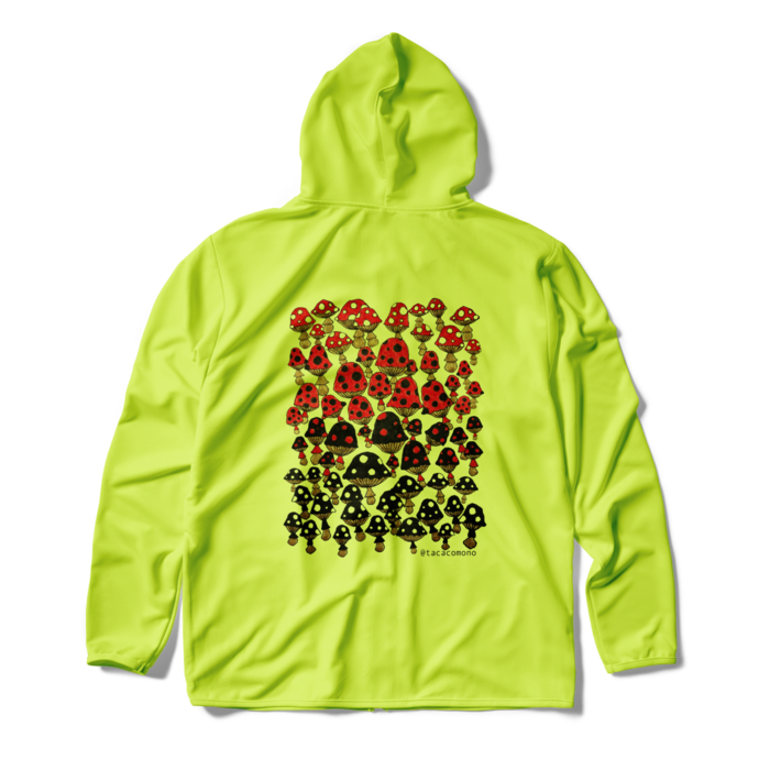 (背中のみプリント)ドライジップパーカー - XL - ライトグリーン