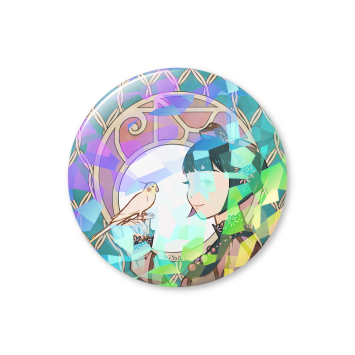 ホログラム缶バッジ(クリスタル柄) - 76mm