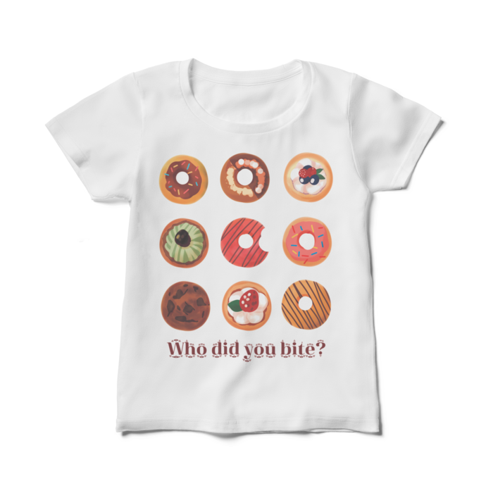 レディースTシャツ・ドーナツ - M - 白(2)