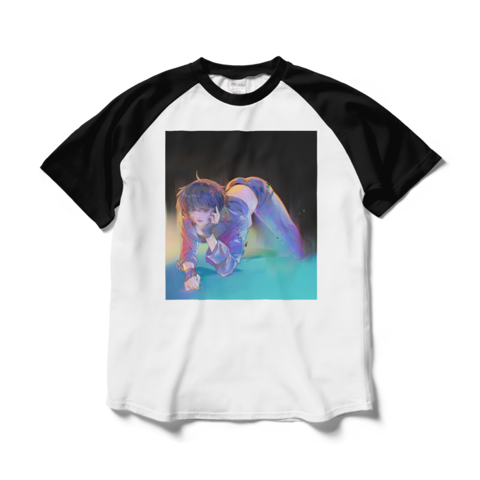 ラグランTシャツ - L - ホワイト×ブラック
