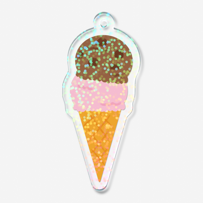 ホログラムアクリルキーホルダー - 50 × 50mm