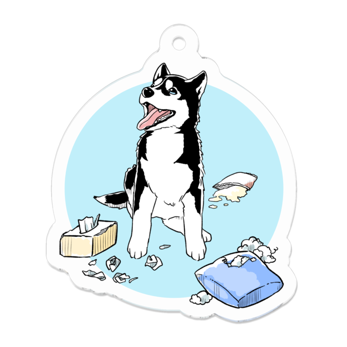 アクリルキーホルダー - 黒×白