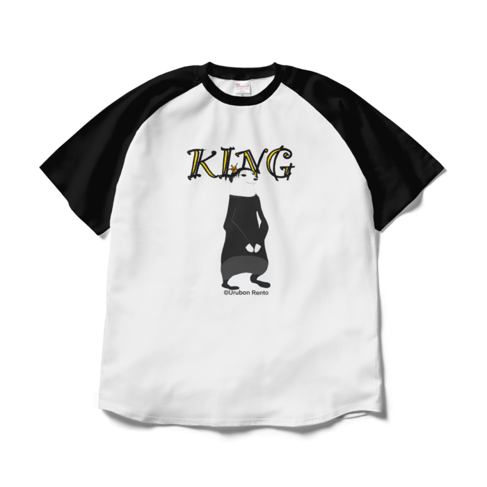 ラグランTシャツ - XL - ホワイト×ブラック