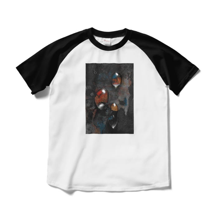 ラグランTシャツ - M - ホワイト×ブラック