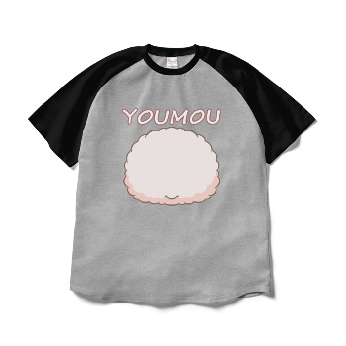 ラグランTシャツ - XL - 杢グレー×ブラック
