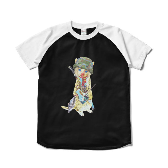 ラグランTシャツ - S - ブラック×ホワイト