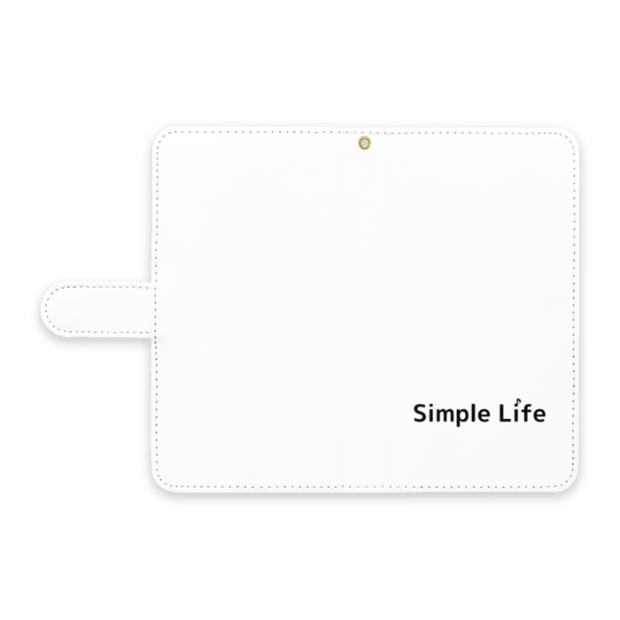 手帳型Androidケース♪　ストラップ穴あり　白色　L（大）