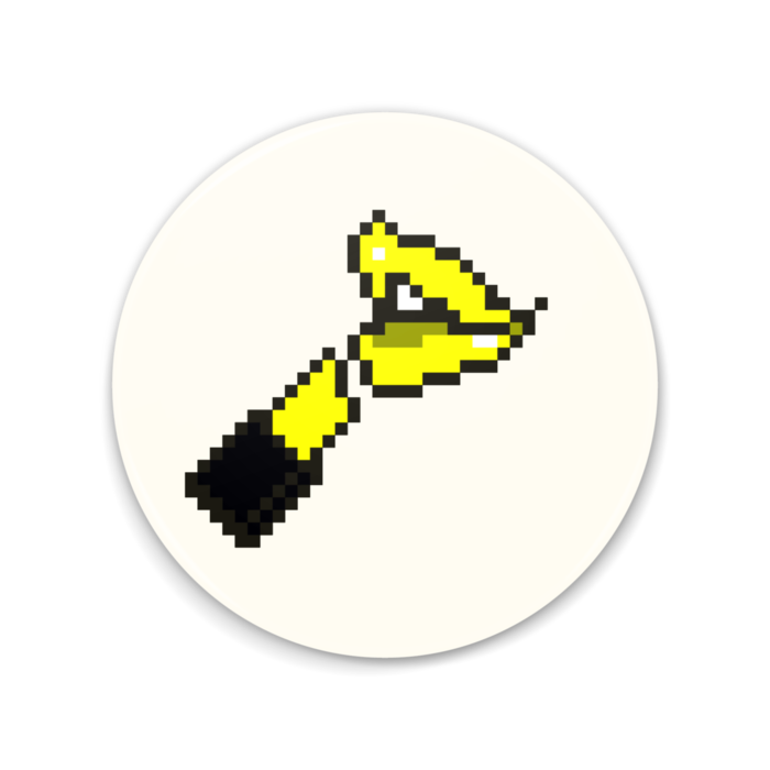 「あなたのリップカラーは何色？」（黄色）缶ミラー - 75mm