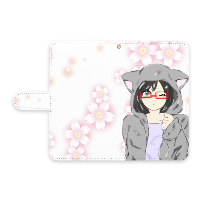 手帳型Androidケース - L - ストラップ穴 あり