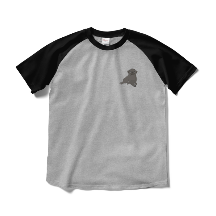 ラグランTシャツ - M - 杢グレー×ブラック