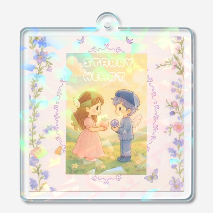 ホログラムアクリルキーホルダー - 50 × 50mm