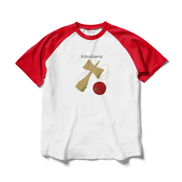 ラグランTシャツ - L - ホワイト×レッド