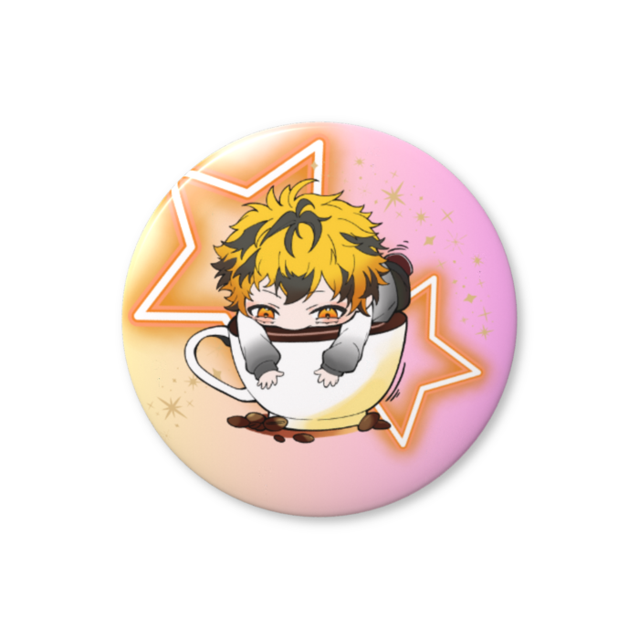 【ロゴなし】箱守はこ 缶バッジ 【コーヒーのんで休憩】