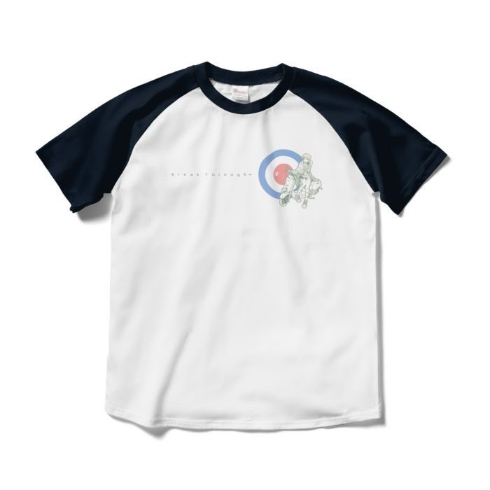 ラグランTシャツ - M - ホワイト×ネイビー