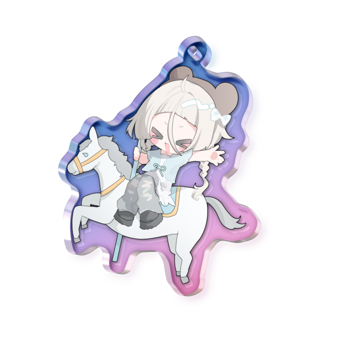 オーロラアクリルキーホルダー - 50 × 50mm