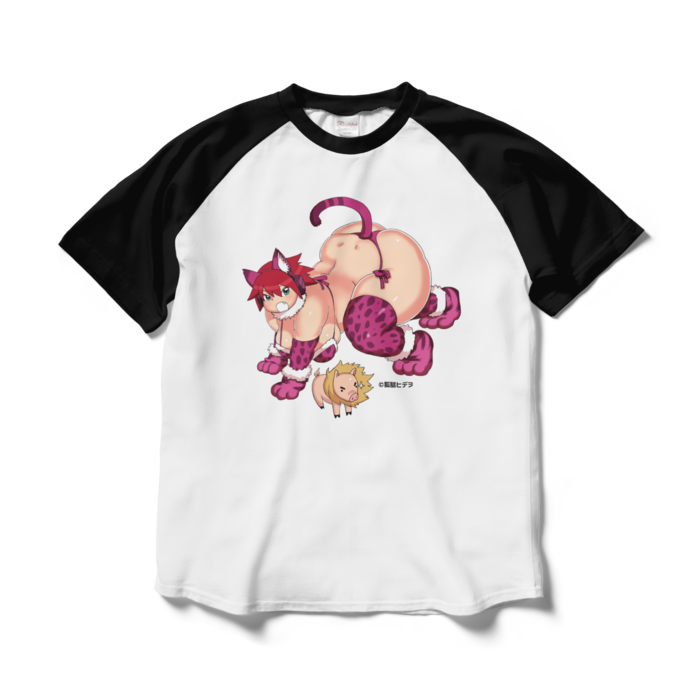 ラグランTシャツ - L - ホワイト×ブラック